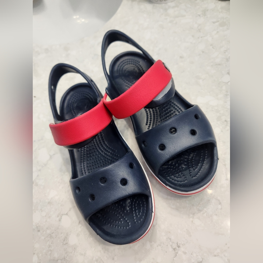 Kids CROCS Navy and Red Sandals